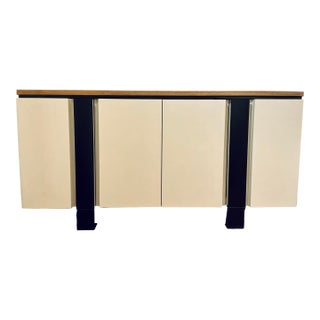 Modern Sienna, Black, and White Sideboard For Sale