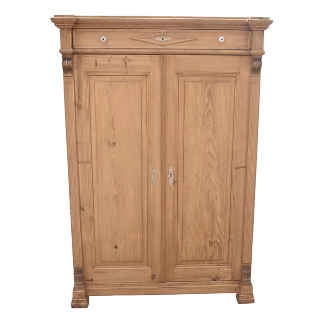 Pine Two Door Vertigo or Vertical Cabinet For Sale
