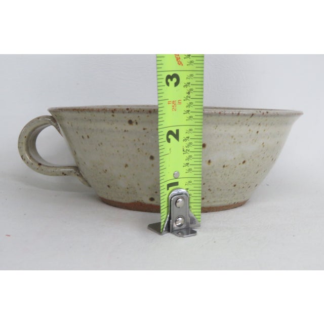 Pulick Mid Century Modern Stoneware Clay Bowl With Handle 4641b For Sale - Image 10 of 14
