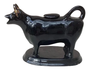English Staffordshire Black Cow Creamer, circa 1880