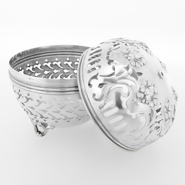 Antique Gorham Sterling Silver Reticulated String or Thread Holder For Sale In Philadelphia - Image 6 of 12