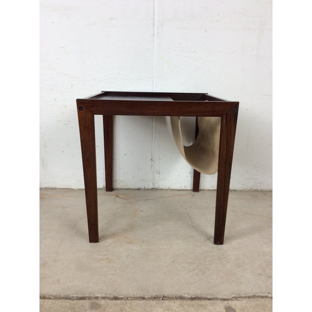 Danish Modern Rosewood Magazine Table With Canvas For Sale - Image 11 of 18