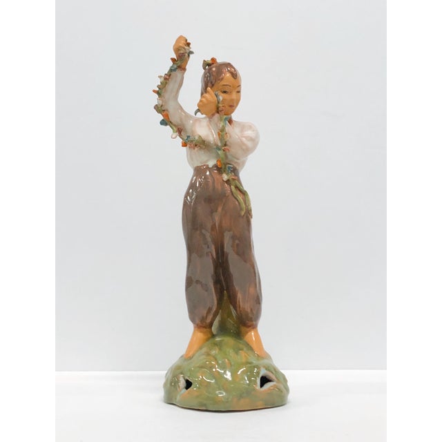 1940s Vintage 1940s Joy Thompson Pasadena California Pottery "Autumn" Ceramic Figurine For Sale - Image 5 of 5