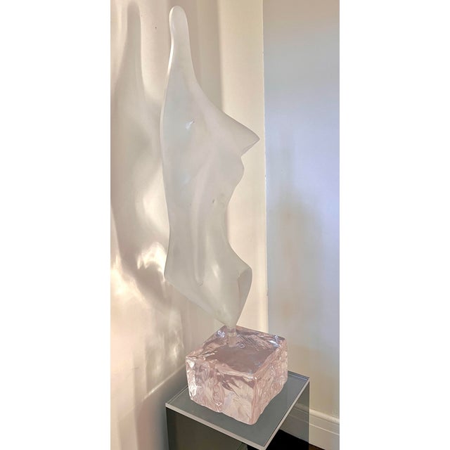 Abstract Lucite Female Nude Sculpture by Michael Shacham, Signed For Sale - Image 4 of 7
