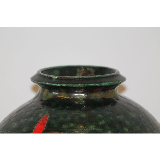 Unique, Hand-Made Gothic Raku Pottery Vase For Sale - Image 4 of 7