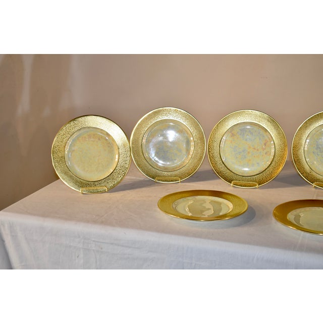 Circa 1920 Set of 10 Iridescent Dinner Plates For Sale In Greensboro - Image 6 of 12