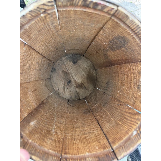 Antique Primitive Wooden Nail Keg Barrel Rustic Farmhouse Country Decor Old 18” For Sale - Image 11 of 13