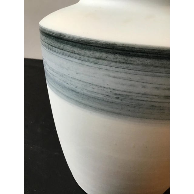 Spin Ceramics Blue Stripe Vase For Sale - Image 4 of 7