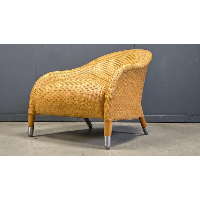 Braided Leather Armchair by Antonio Citterio, 1980s For Sale - Image 6 of 13