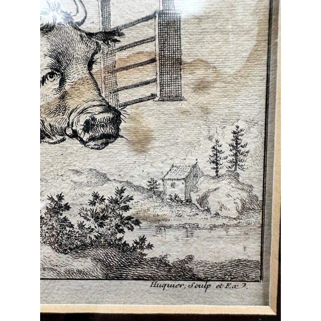 Boucher Antique French Engraving After Francois Boucher Huquier Framed For Sale - Image 4 of 15