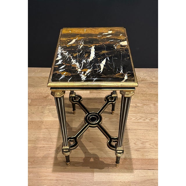 Louis XVI Style Giltwood and Marble Side Table For Sale In New York - Image 6 of 7