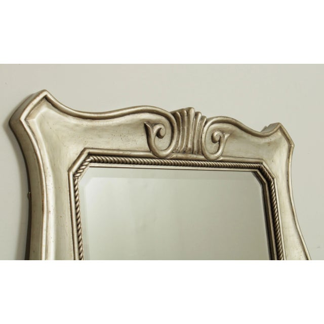 Hollywood Regency Silver Gilt Carved Wood Frame Mirror For Sale In Philadelphia - Image 6 of 13