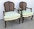 Pair of Vintage French Louis XV Style Carved Wood & Cane Fauteuil Armchairs For Sale - Image 4 of 7