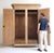 Wood 19th Century Belgian Bleached Oak Wardrobe For Sale - Image 7 of 18