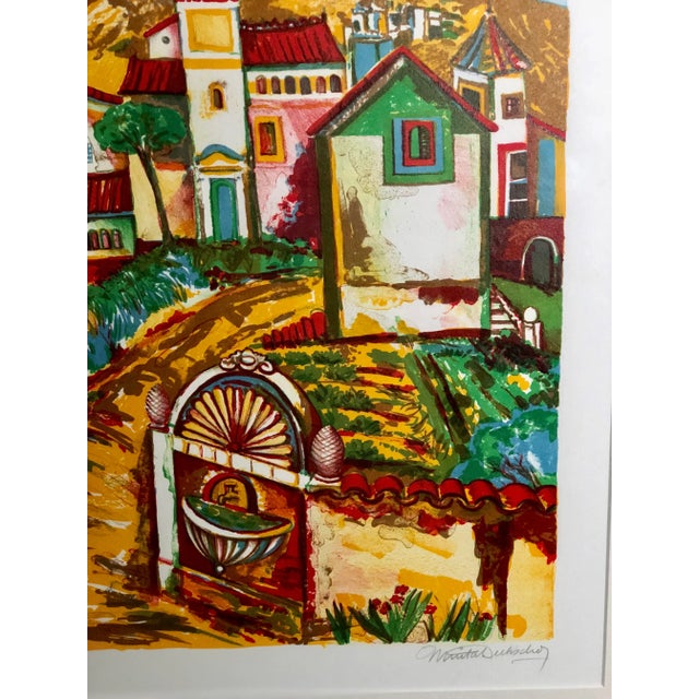 Impressionist Retro Framed Print of a Colonial Town For Sale - Image 9 of 11