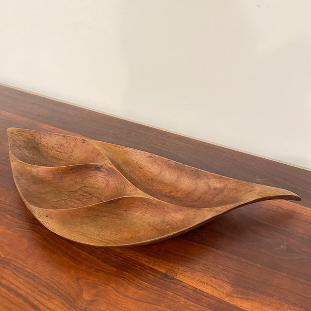 Emil Milan Mid-Century Modern Wooden Walnut Bowl For Sale - Image 13 of 13