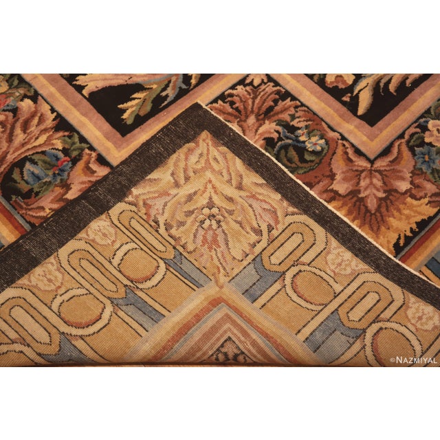 A Stunningly Elegant Large Size Classic Vintage Savonnerie Renaissance Style Rug, Country of Origin: India, Circa Date:...
