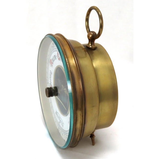 This Really is a Very Nice Looking Vintage Nautical Brass Ships Barometer. Circa Mid 20th Century. It has a Porcelain -...