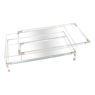 Coffee Table with Display Case, 1980s For Sale
