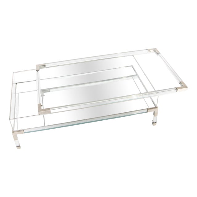 Coffee Table with Display Case, 1980s For Sale