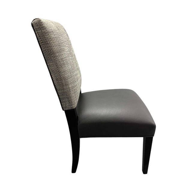 Arhaus Arhaus Torino Lucia Leather & Fabric Side Chair - a Showroom Sample For Sale - Image 4 of 9