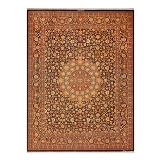 Nazmiyal Collection 1950s Fine Traditional Vintage Persian Silk Qum Luxury Rug For Sale