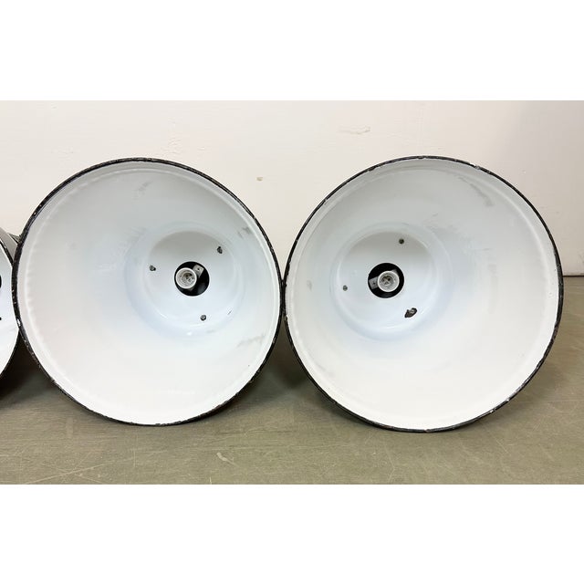 Industrial Black Enamel Pendant Lamps from Elektrosvit, 1970s, Set of 4 For Sale - Image 12 of 16