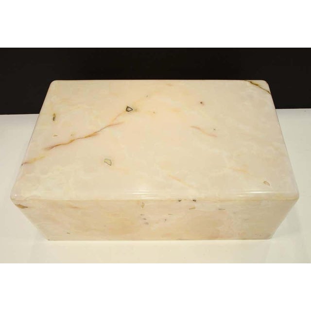 Steve Chase Rare Custom Steve Chase Onyx Coffee Table Vintage Modern 1980's Genuine Onyx 48" X 30" X 18" For Sale - Image 4 of 12