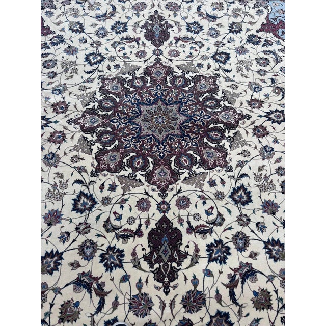 Vintage Tabriz with Silk Rug, 1980s For Sale - Image 4 of 6
