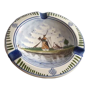 1990s Delfts Made in Holland Windmill Ashtray