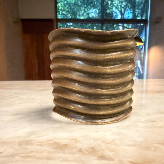 Mid-Century Brutalist Bangle Bracele Ellamarie Woolley Copper Decor For Sale - Image 4 of 8