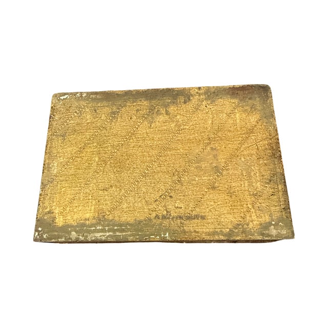 Vintage Italian Florentine Hand Painted Gilt Wood Keepsake Box For Sale - Image 9 of 9