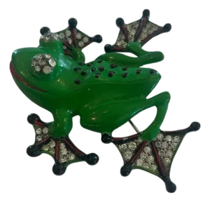 1940's Enamel Frog Brooch