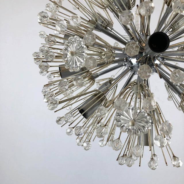 Glass Chrome and Glass Sputnik Chandelier by Emil Stejnar, 1970s For Sale - Image 7 of 13