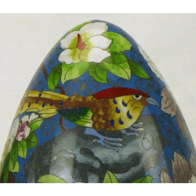 Colorful Cloisonne Eggs - a Pair For Sale - Image 10 of 11