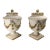 Mid-Century Pair of Italian Capodimonte or Nove Style Floral Covered Urns For Sale