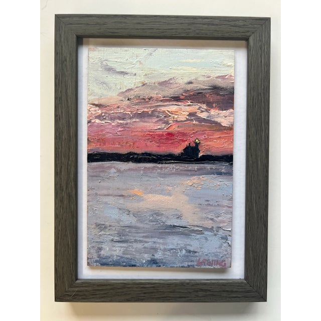 2020s North Light, Pink Sunset, Original Painting by Julia Lawing For Sale - Image 5 of 9