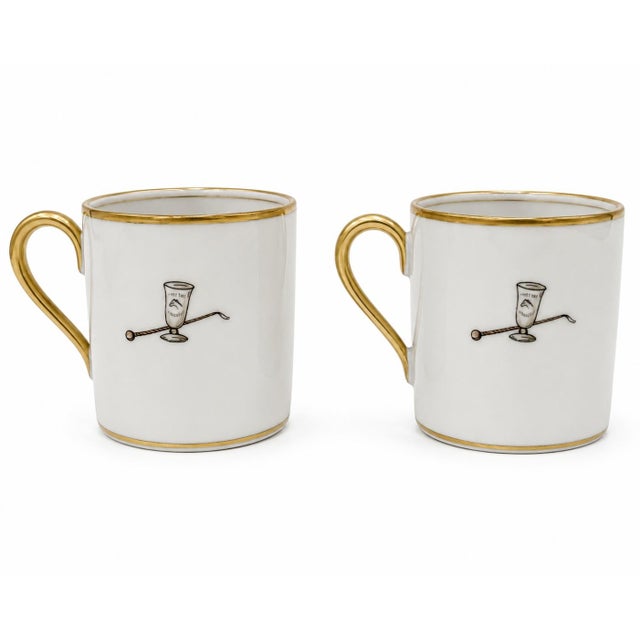 Pair Vintage Hertel Jacob Bavaria Equestrian Demitasse Cups Saucers Germany For Sale - Image 11 of 12
