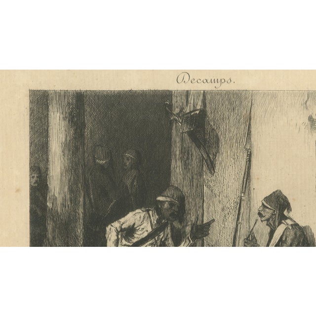 Paper After Decamps, Corps-de-garde turc, 1850, Etching For Sale - Image 7 of 10