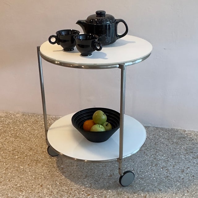 1990s Vintage Ikea "Strind" Mobile Side Table & Serving Trolley - Out of Production For Sale - Image 5 of 13