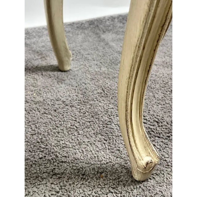 20th C French Louis XV Style Off-White & Beige Upholstered Bench or Window Seat For Sale - Image 11 of 11