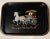Metal Hand Painted Horse Drawn Carriage Black Metal Tray by Clement For Sale - Image 7 of 7