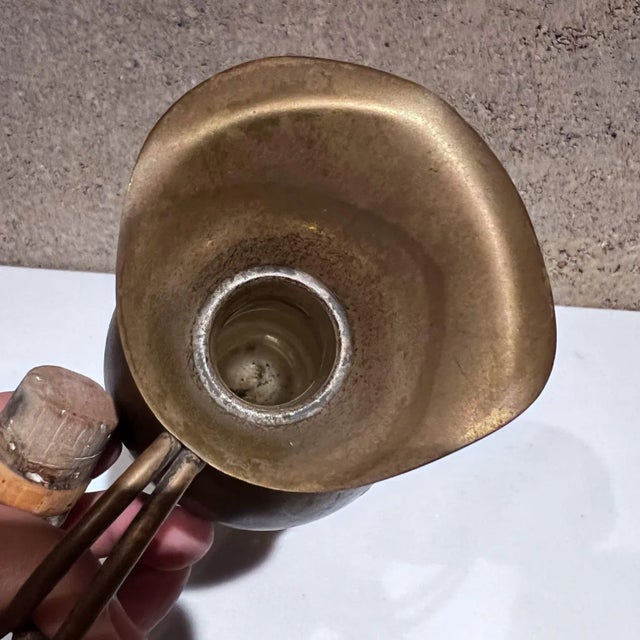 Metal 1950s Aldo Tura Goatskin Brass Carafe Thermos Italy For Sale - Image 7 of 11