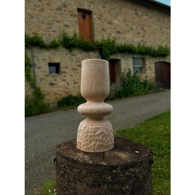 Beech Candlestick by Romain Des Bois For Sale - Image 14 of 17