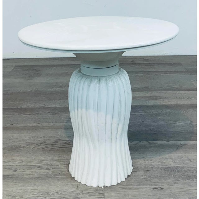 Baker Furniture Company Milling Road by Baker French Inspired Small White Wood Tassel Lexie Side Table For Sale - Image 4 of 4