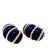 1960s 1960 Estate Blue Agate & 14K Gold Ribbed Clip-On Earrings For Sale - Image 5 of 9