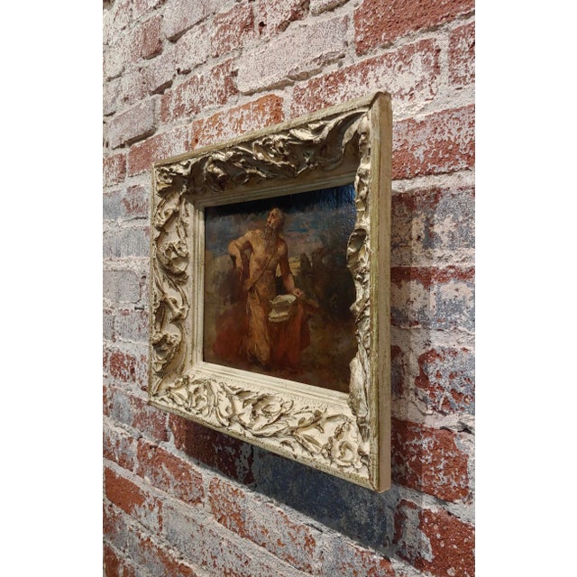 Brown Saint John the Evangelist -17th Century Old Master Oil Painting For Sale - Image 8 of 11