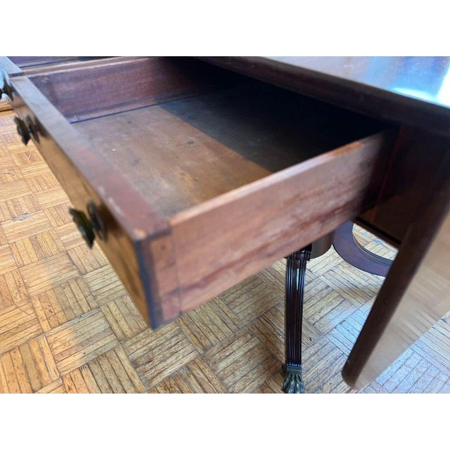 19th Century Antique Regency. Style Mahogany Drop-Leaf Sofa Console Table. For Sale - Image 12 of 12