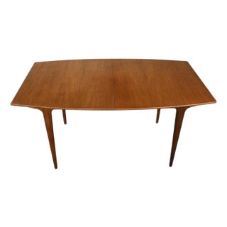 Teak Bow Edge Mid Century Butterfly Leaf Dining Table by a.h. McIntosh For Sale