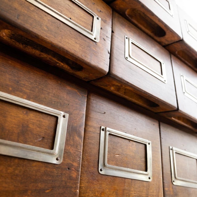 Brown Vintage 24-Drawer Cabinet, 1950s For Sale - Image 8 of 12